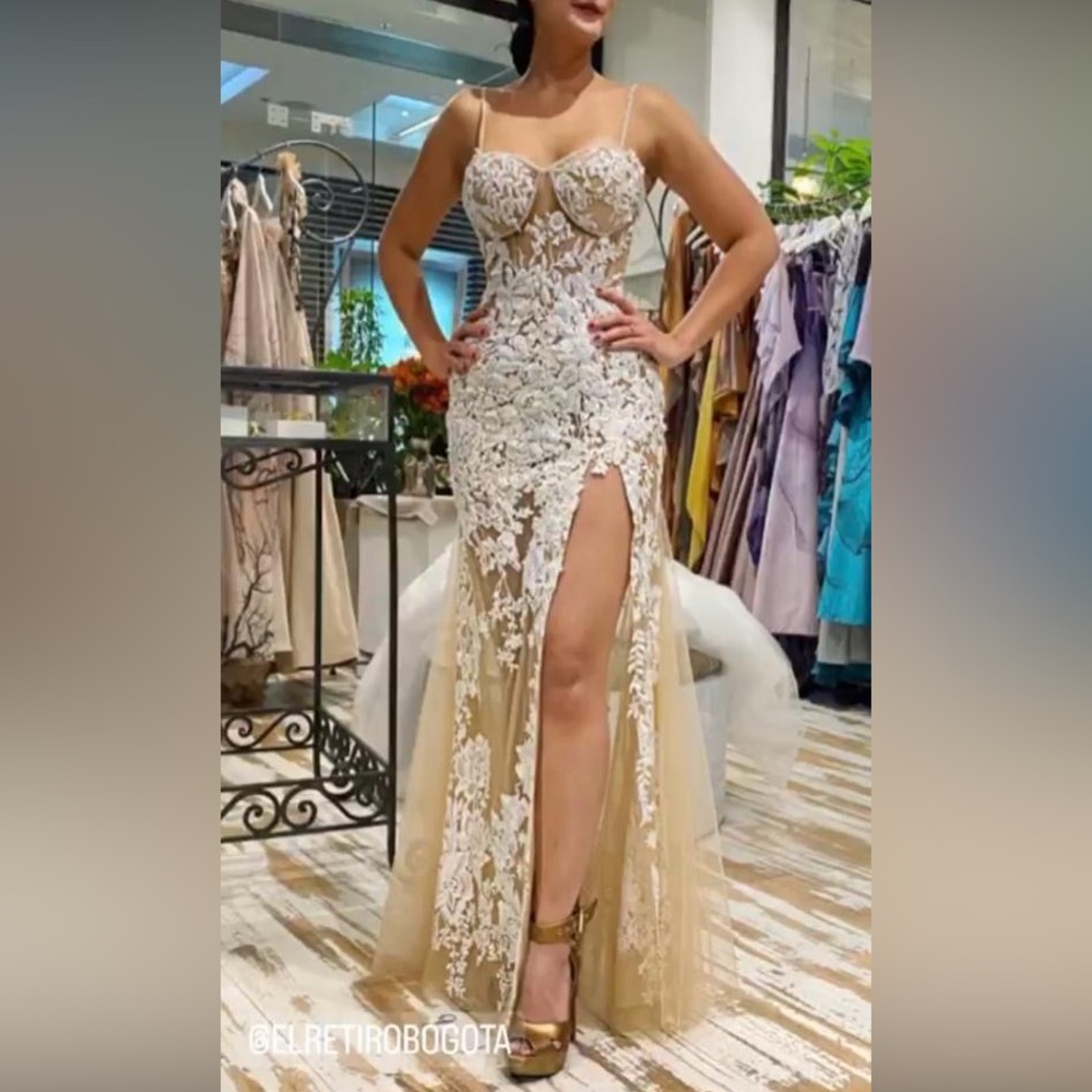 Custom handmade lace wedding dress